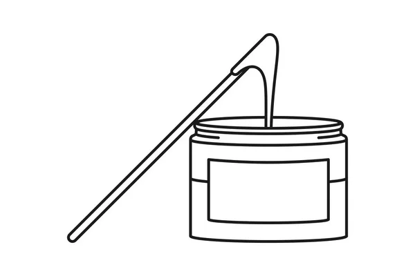 带蜡玻璃瓶或蜂蜜蜡桶 用于病媒图标中的脱毛 — 图库矢量图片