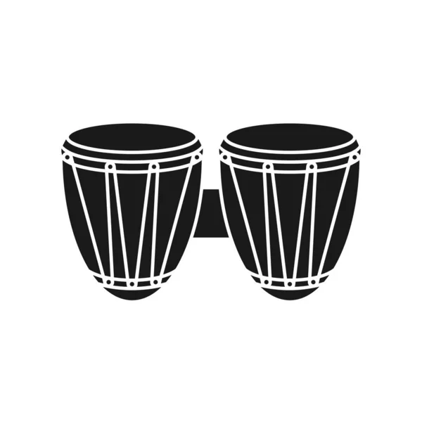 Drum Tangan Afrika Atau Bongo Drum Dalam Ikon Vektor - Stok Vektor