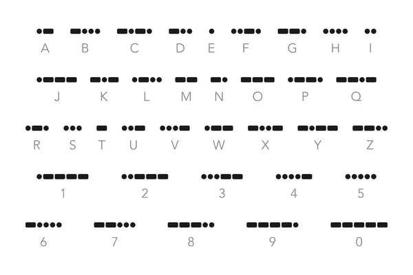 International Morse Code Set Alphabet Letters Numbers Vector — Stock Vector