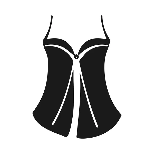 Lencería Babydoll Chemise Para Las Mujeres Icono Del Vector — Vector de stock