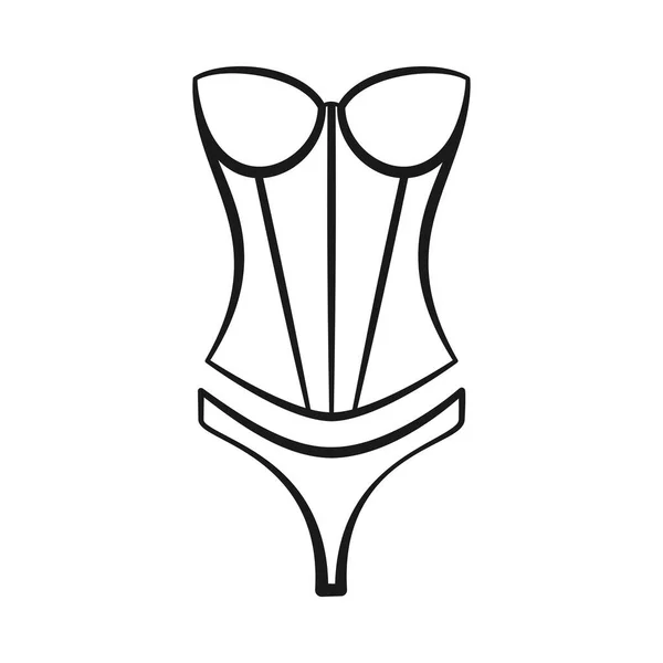 Lencería Corsé Bustier Con Tanga Como Ropa Interior Sexy Conjunto — Vector de stock