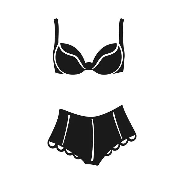 莱西内衣短裤和模塑胸罩作为女性内衣裤的矢量图标设置 — 图库矢量图片