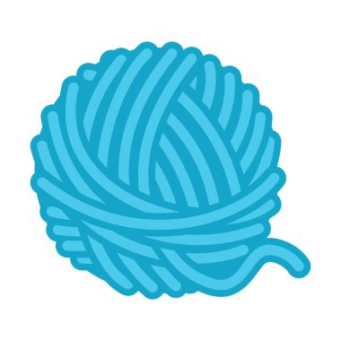 Vektör simgesinde örgü örmek için yün yumağı veya top