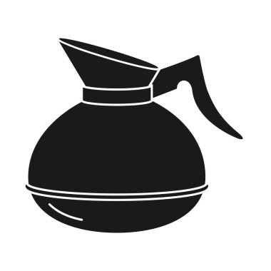 Lokanta tarzı kahve makinesinden kahve demliği vektör simgesi olarak