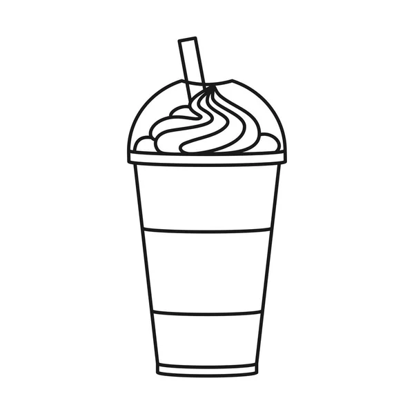 Frappuccino Café Frappe Congelado Plástico Para Taza Como Icono Vectorial — Archivo Imágenes Vectoriales