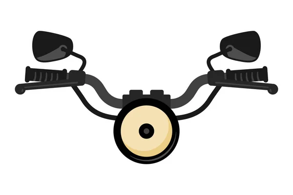 Manillar Moto Motocicleta Frontal Con Faro Vector — Vector de stock