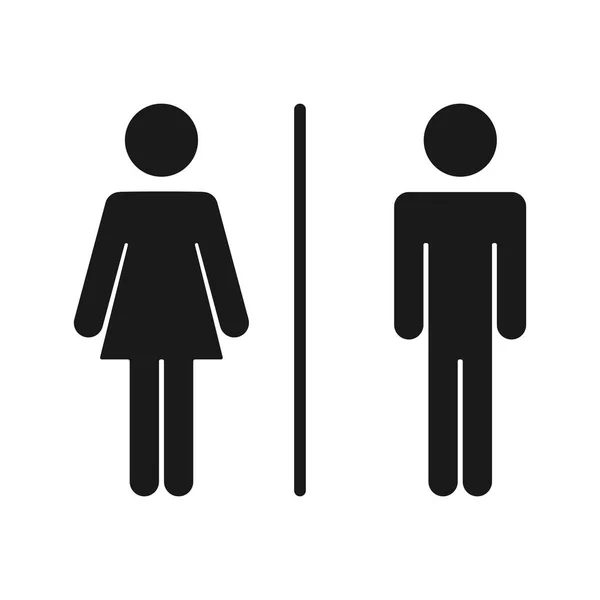 Panneau Toilette Avec Des Hommes Des Femmes Symbole Vectoriel — Image vectorielle