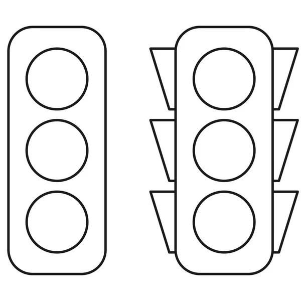 Trafikljus Eller Trafiksignaler Vektorikon — Stock vektor