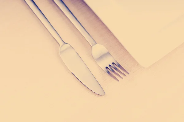 Knife, Fork and Plate — Stock Photo, Image