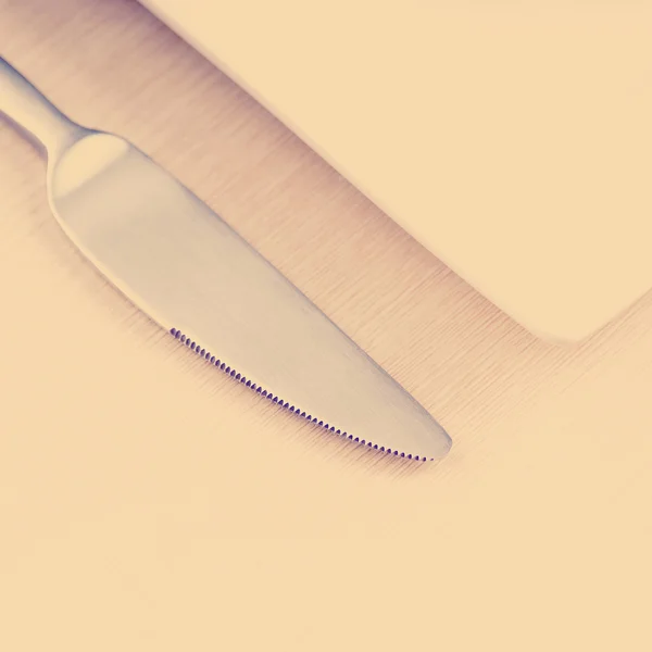 Bıçak ve plaka — Stok fotoğraf