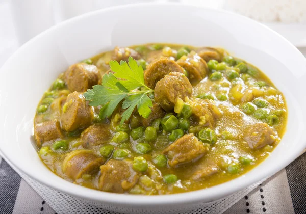 Curried Sausages — Stock Photo, Image