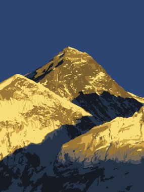 Everest Dağı vektör, Dünya'nın en yüksek Dağı, Himalaya, Nepal 