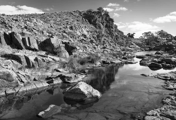 Outback όαση μαύρο και άσπρο — Φωτογραφία Αρχείου