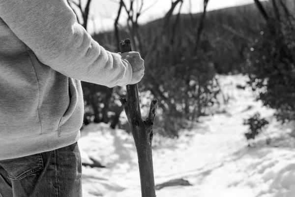 男杖黒と白 — ストック写真