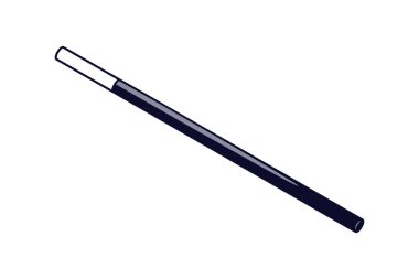 A magicians wand in black with white end vector graphic