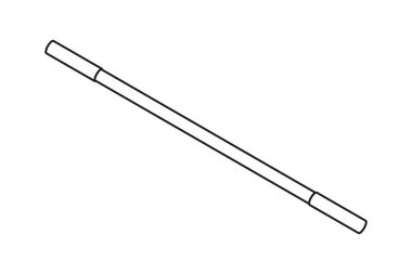 A double ended magicians wand line art vector graphic