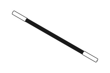 A double ended magicians wand in black with white end vector graphic