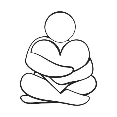 Soyut stil insanı oturarak kendine bakmak için büyük bir kalbe sarılır ya da ana hatlarıyla pozitif bir konsept oluşturur.