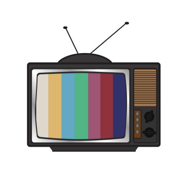 Ekran duvar kağıdı tasarımı için retro tv Vintage simgesi. Çizim. İzole edilmiş. İletişim simgesi. İletişim simgesi ayarlandı. İç dizayn. İletişim konsepti.