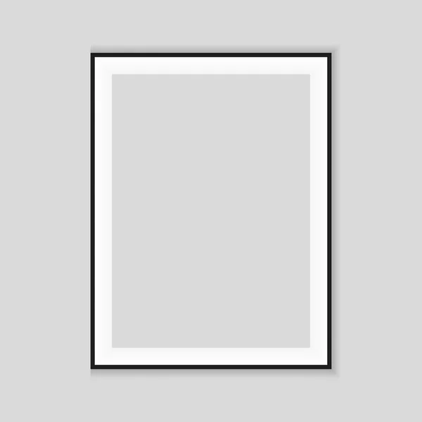 Marco negro realista aislado sobre fondo blanco. Perfecto para tus presentaciones. Ilustración vectorial — Vector de stock