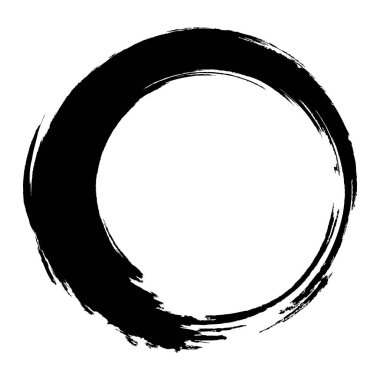 Beyaz arka plan üzerinde boya fırça darbeleri daireler vektör. Mürekkep el boya fırça daire çizilmiş. Logo, etiket tasarım öğesi vektör çizim. Siyah soyut grunge daire. Çerçeve.