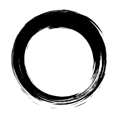 Beyaz arka plan üzerinde boya fırça darbeleri daireler vektör. Mürekkep el boya fırça daire çizilmiş. Logo, etiket tasarım öğesi vektör çizim. Siyah soyut grunge daire. Çerçeve.