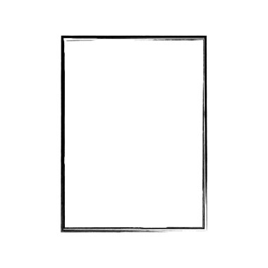 Beyaz arka planda vektör fırça darbeleri kare boya yapar. Mürekkeple çizilmiş boya fırçası karesi. Logo, etiket tasarımı element vektör çizimi. Siyah soyut grunge kare. Çerçeve