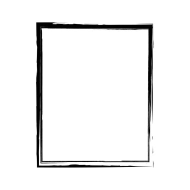 Beyaz arka planda vektör fırça darbeleri kare boya yapar. Mürekkeple çizilmiş boya fırçası karesi. Logo, etiket tasarımı element vektör çizimi. Siyah soyut grunge kare. Çerçeve