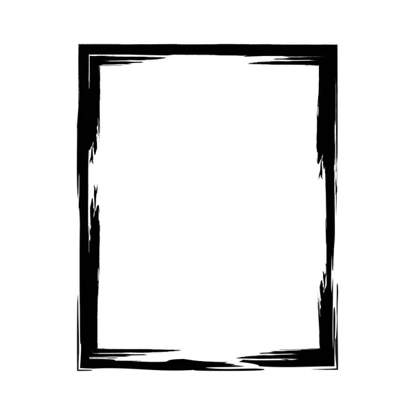 矢量笔刷在白色背景上画成正方形 墨水手绘画笔正方形 标签设计元素矢量说明 黑色抽象的磨擦方块 — 图库矢量图片