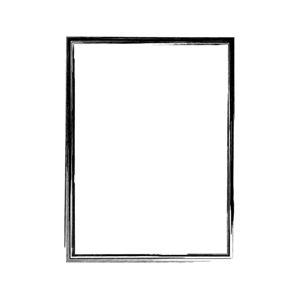 矢量笔刷在白色背景上画成正方形 墨水手绘画笔正方形 标签设计元素矢量说明 黑色抽象的磨擦方块 — 图库矢量图片