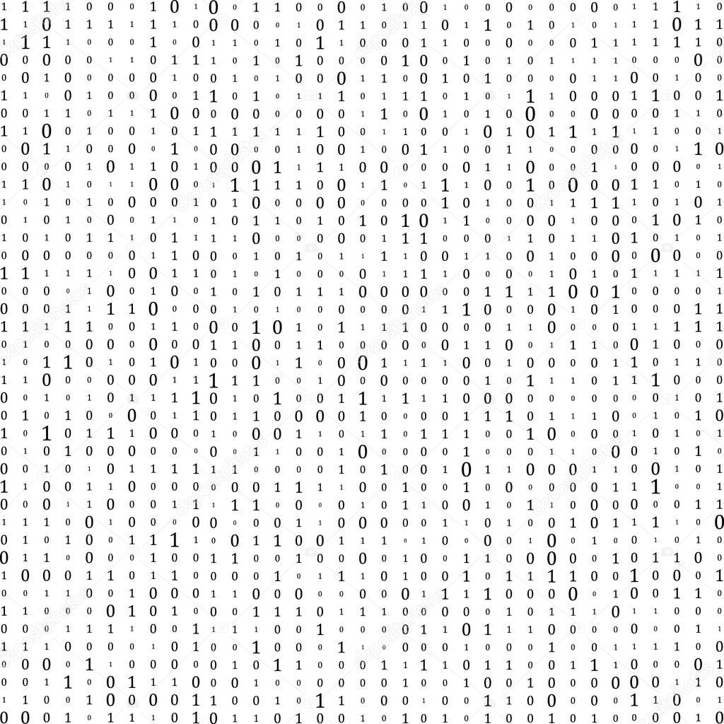 Abstract Matrix Background. Binary Computer Code. Coding. Hacker concept. Vector Background Illustration