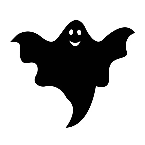 Boo, spaventosa illustrazione vettoriale fantasma per Halloween, personaggio dei cartoni animati per le vacanze. — Vettoriale Stock