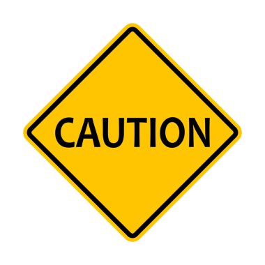 Uyarı işareti. Sarı elmas şekilli uyarı levhası. Elmas yol işareti. Rhombus yol tabelası. Tehlikeden sakının.