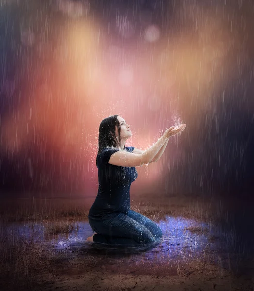 Praying for rain — Stock Photo, Image