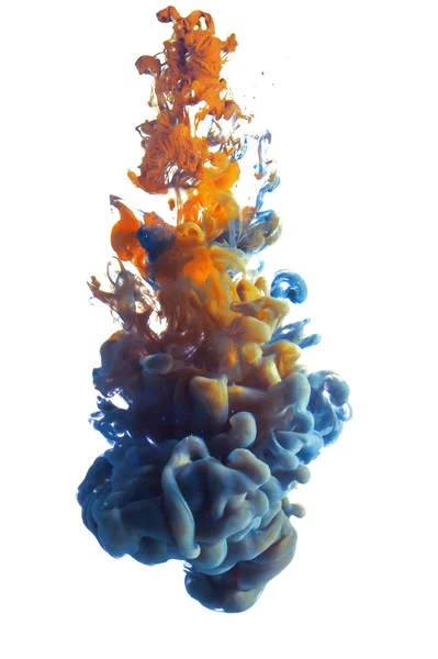 Mavi ve turuncu boya — Stok fotoğraf