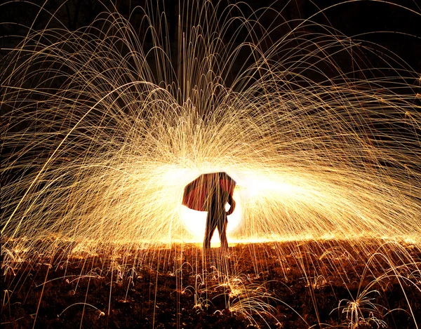 Paraply och brand — Stockfoto