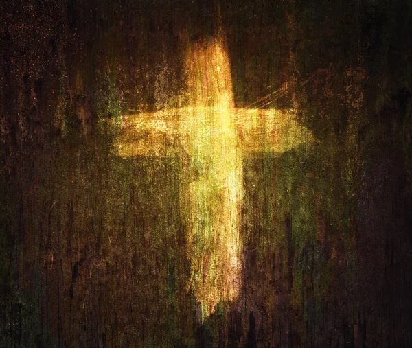 Cross on grunge background — Stock Photo, Image