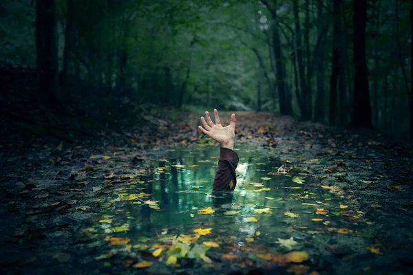 Pfützenhand — Stockfoto