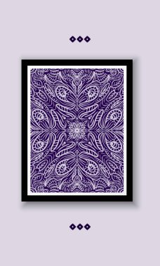 Doodle Mandala Sanatı - Frames Mockup Vektör İllüstrasyonu