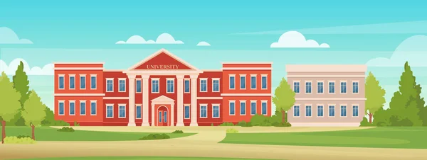 Üniversite kampüs binası cephesi veya öğrenciler için akademi