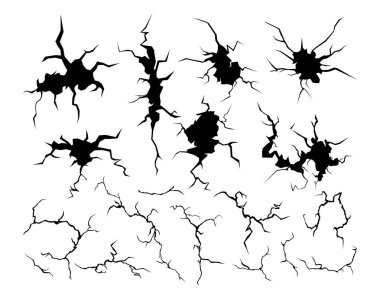Çatlaklar hazır, yarık kırık çökme, deprem kazası kara etki