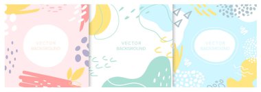 Soyut şekiller desenler dekorasyon seti, çağdaş modern moda dekoratif tasarım