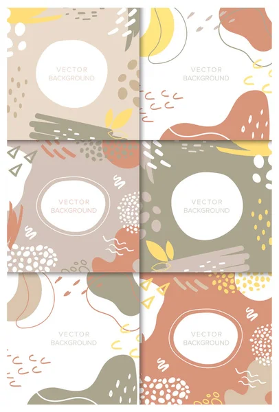 Soyut geometrik arkaplan seti, karalama çemberi çizgisi olan modern yuvarlak şekiller