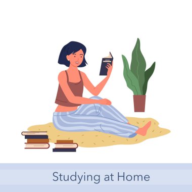 İnsanlar kitap okuyor, genç bir kadın elinde roman ya da hikaye kitabıyla yerde oturuyor.