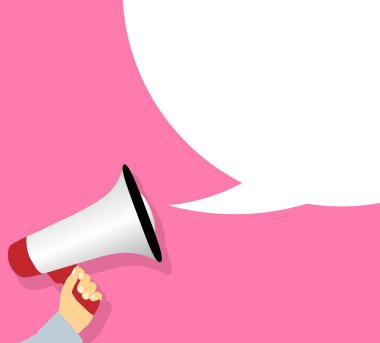 Konuşma baloncuklu megafon mesaj şablonu