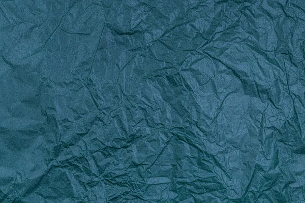 Fondo de papel de embalaje de tejido arrugado azul — Foto de Stock