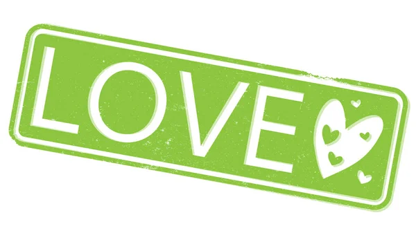 Зелена гумова марка з сердечками — стоковий вектор