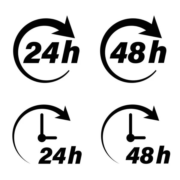Iconos de entrega de 24 horas y 48 horas — Vector de stock