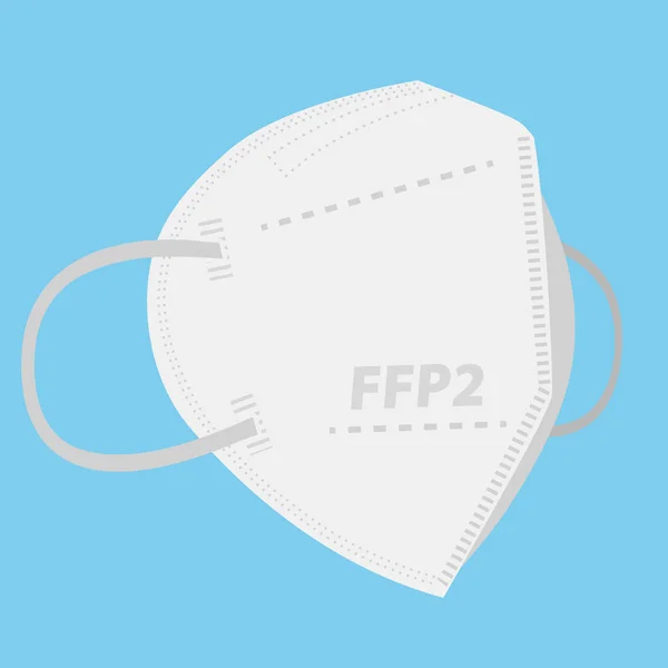 Mavi arkaplanda FFP2 solunum maskesi
