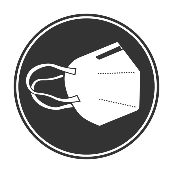 FFP2 yüz maskesi solunum cihazının yan görünümü